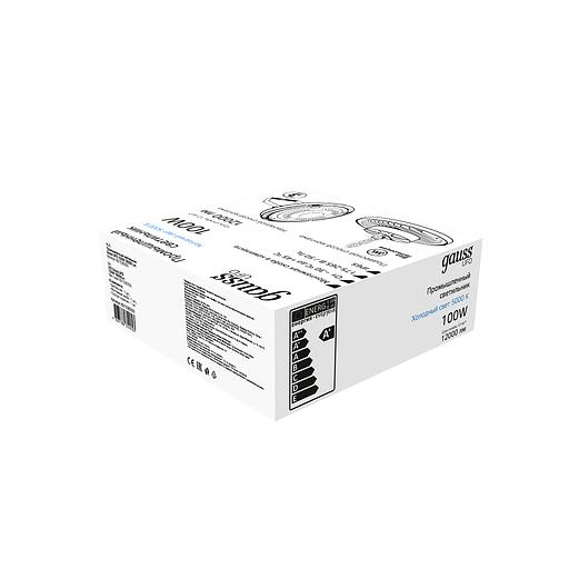 Светильник светодиодный UNIVERSAL UFO D230х88 100Вт 5000К 12000лм IP65 175-265В промышленный 1/4 Gauss 821536300 фото 7