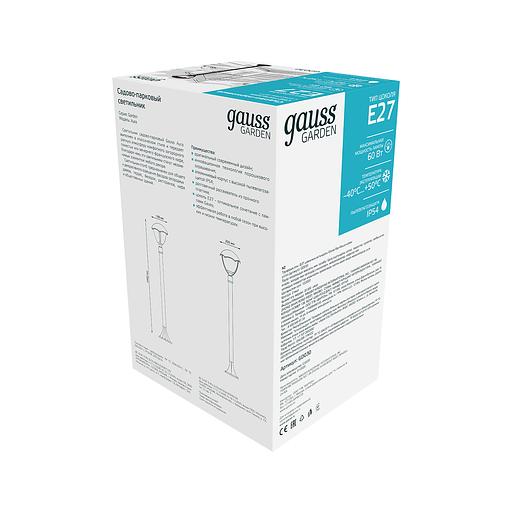 Светильник садово-парковый Gauss Aura столб 200*200*1000mm, 170-240V / 50Hz, 1xE27, Max.60W, IP: 54, 1/6 фото 4
