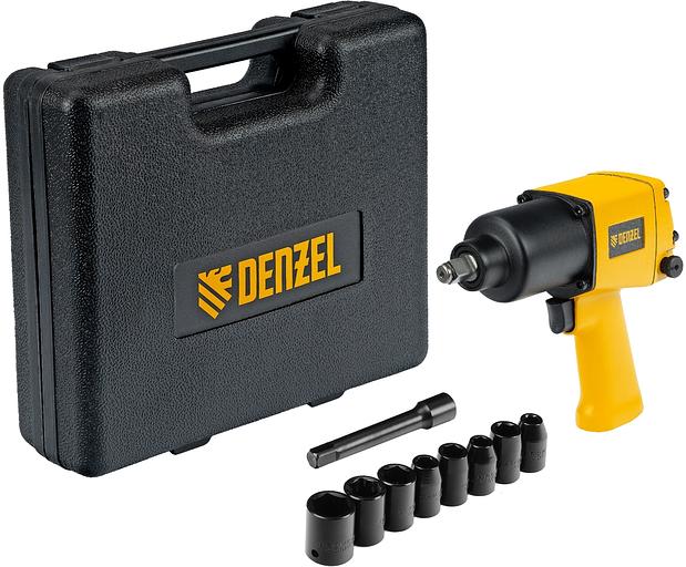 Ударный пневмогайковерт IW860+набор головок, 1/2", 7000 об/мин, 868 Нм Denzel фото 1