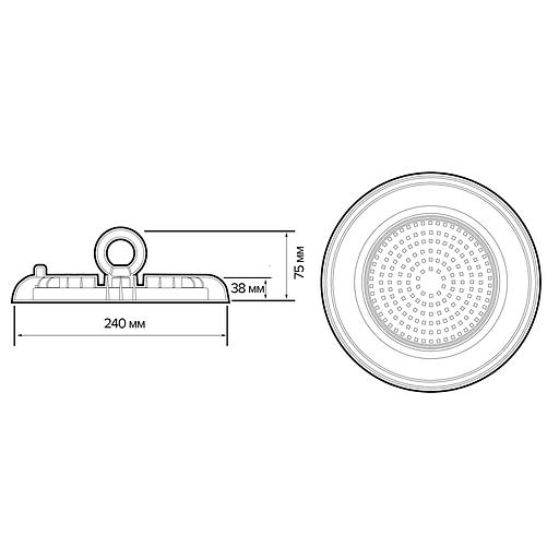 Светильник светодиодный PHB UFO 04 100Вт 5000К 110град. IP65 JazzWay 5045569 фото 7