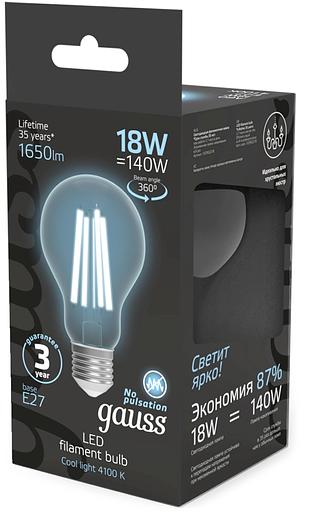 Лампа Filament А60 18W 1650lm 4100К Е27 LED 1/10/40 фото 5