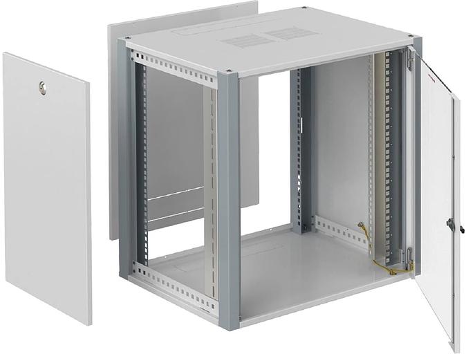 Шкаф коммутационный Sysmatrix (WP 6312.710) настенный 12U 600x350мм пер.дв.стекл 60кг серый 20кг IP20 фото 2