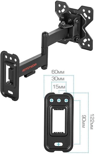 Кронштейн для телевизора Arm Media MARS-6 черный 10"-32" макс.25кг настенный поворотно-выдвижной и наклонный фото 5