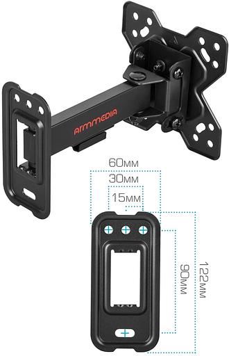 Кронштейн для телевизора Arm Media MARS-5 черный 10"-32" макс.25кг настенный поворот и наклон фото 5
