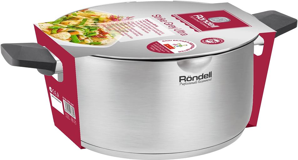 Кастрюля Rondell Strike Grey Ultra RDS-1948 2.8л. d=20см (с крышкой) стальной фото 4
