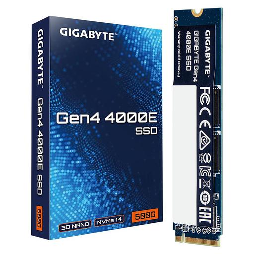 Твердотельный накопитель SSD Gigabyte M.2 2280 500GB Gen4 4000E SSD PCI Express 4.0x4, NVMe 1.4, 3600/3000, MTBF 1.5M, 3D NAND, 300TBW, RTL фото 1