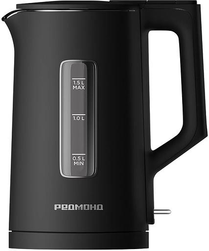 Чайник электрический Redmond KG255 1.5л. 1500Вт черный корпус: стекло фото 1