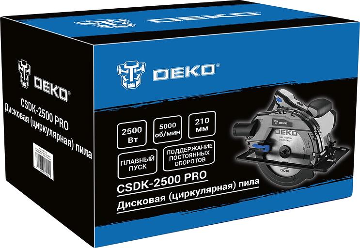 Циркулярная пила (дисковая) Deko CSDK-2500 PRO 2500Вт (ручная) (085-1153) фото 7