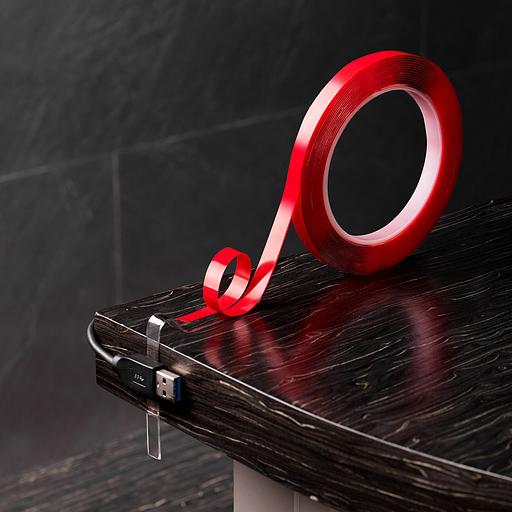 Двухсторонний скотч прозрачный 9мм 5м REXANT (09-6509) фото 4