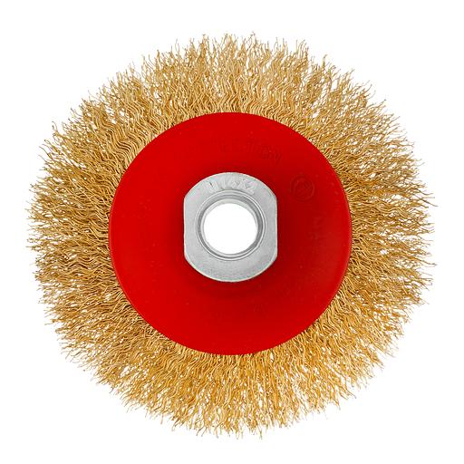 Кордщетка MATRIX 74608 для ушм 100мм м14 ''тарелка'' витая проволока фото 1