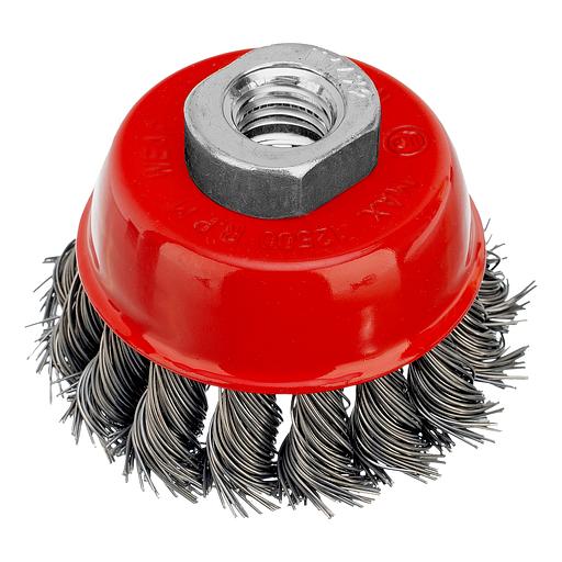 Щетка MATRIX для УШМ, 65 мм, М14, "чашка", крученая металлическая проволока// 74620 фото 1