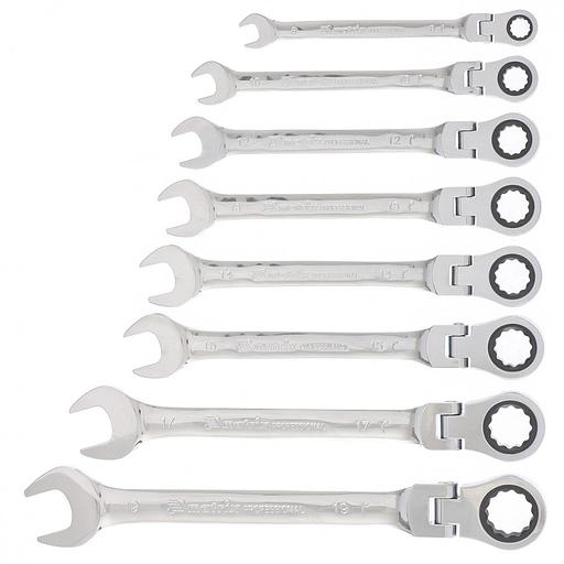 Набор ключей MATRIX комбинированных, трещоточных шарнирных 8шт 14898 фото 1