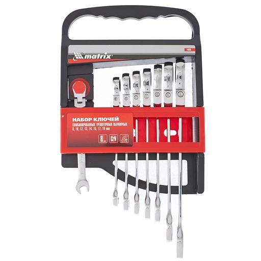 Набор ключей MATRIX комбинированных, трещоточных шарнирных 8шт 14898 фото 6