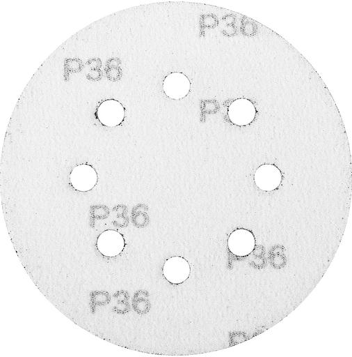 Круг абразивный на ворсовой подложке под "липучку", перфорированный, P 36, 125 мм, 5 шт.// Matrix фото 3
