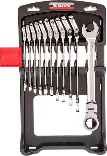 Набор ключей комбинированных, трещоточных шарнирных 11шт.// Matrix фото 2