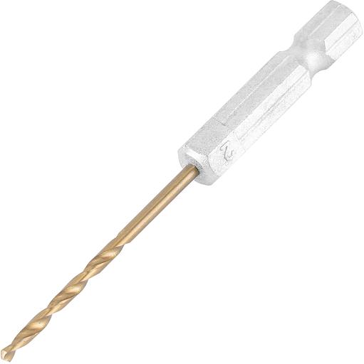 Сверло по металлу, 2 мм, HSS, нитридтитановое покрытие, 6-гранный хвостовик// Matrix фото 1