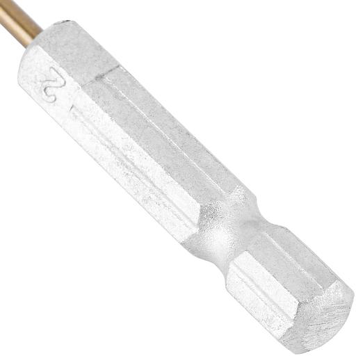 Сверло по металлу, 2 мм, HSS, нитридтитановое покрытие, 6-гранный хвостовик// Matrix фото 5