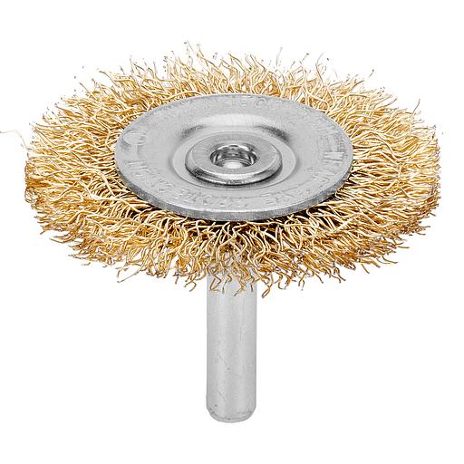 Щетка для дрели, 50 мм, плоская со шпилькой, латунированная витая проволока Matrix фото 2