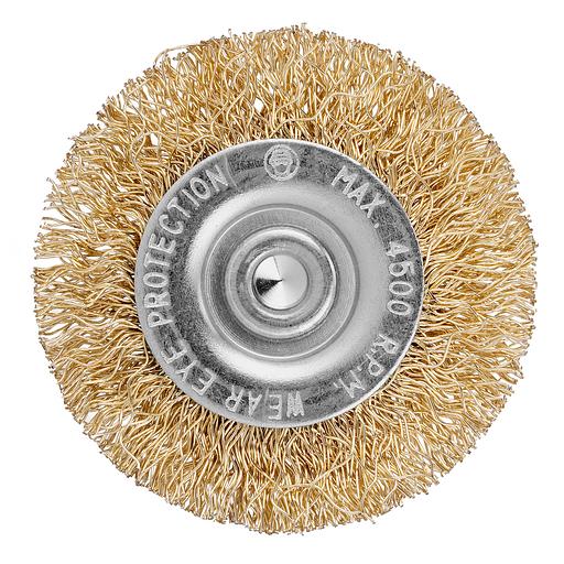 Щетка для дрели, 50 мм, плоская со шпилькой, латунированная витая проволока Matrix фото 3