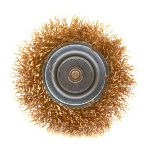 Щетка для дрели, 75 мм, "чашка" со шпилькой, латунированная витая проволока Matrix фото 3