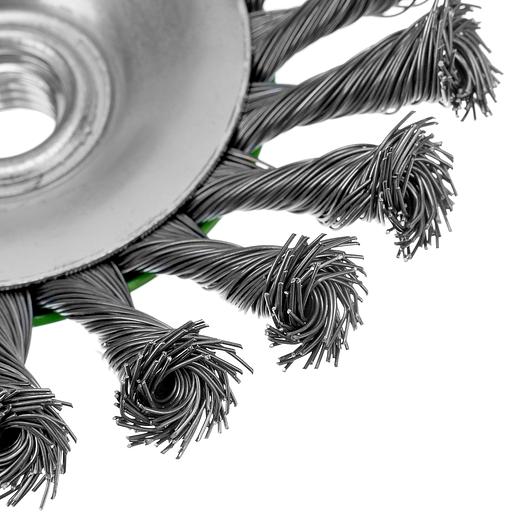 Щетка для УШМ, 125 мм, М14, Тарелка, крученая проволока 0,5 мм// Сибртех фото 5