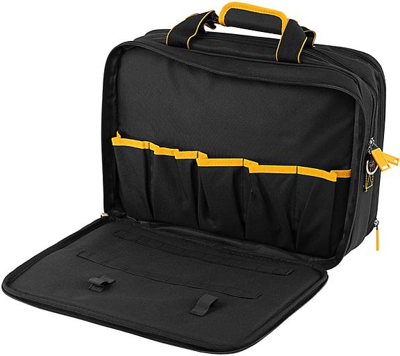 Сумка для инструмента, 400х170х300 мм, 3 отделения, 28 карманов, наплечный ремень// Denzel фото 5