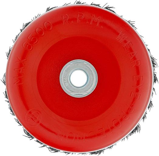 Щетка для УШМ Heavy Duty, 125 мм, М14, Чашка, крученая проволока 0,5 мм// Matrix фото 3