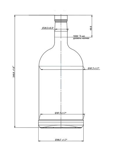 Бутылка стеклянная П-28 1л «Домашняя» фото 2
