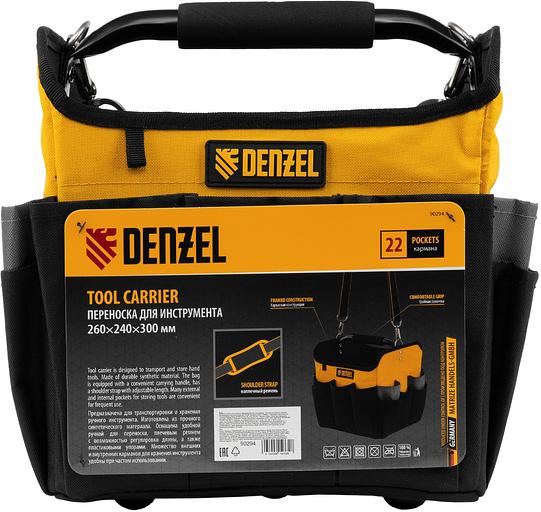 Переноска для инструмента, 260х240х300 мм, 22 кармана, наплечный ремень// Denzel фото 1