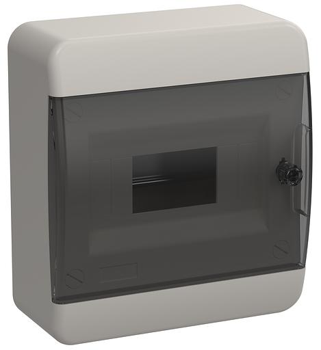 Корпус пластиковый ЩРН-П-8 IP41 черн. прозр. дверь TEKFOR IEK TF5-KP12-N-08-41-K01-K03 фото 1