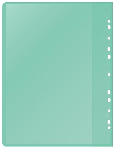 Папка-скоросшиватель Silwerhof A4 прозрач.верх.лист 30 вкладышей боков.перф. полипропилен зеленый фото 2