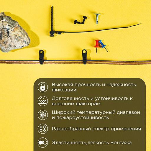 Хомут кабельный 3.6х100 под винт нейл. черн. (уп.100шт) Rexant 07-0105 фото 2