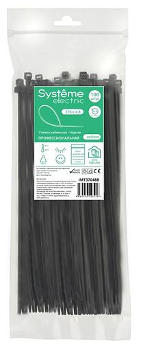 Стяжка кабельная 370х4.8 черн. (уп.100шт) SE IMT37048B фото 1