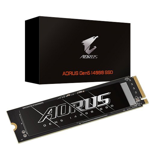 Твердотельный накопитель SSD Gigabyte AORUS Gen5 14000 AG514K1TB, 1Tb M.2 2280 PCI-Express 5.0x4, NVMe 2.0, 3D TLC NAND, Phison PS5026-E26, TBW 700 фото 1
