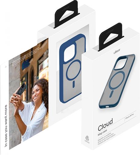 Чехол (клип-кейс) uBear для Apple iPhone 16 Pro Cloud with MagSafe синий (CS432DB63PMT-I24M) фото 6