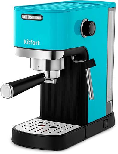 Кофеварка рожковая Kitfort КТ-7461 1350Вт бирюзовый/черный фото 1