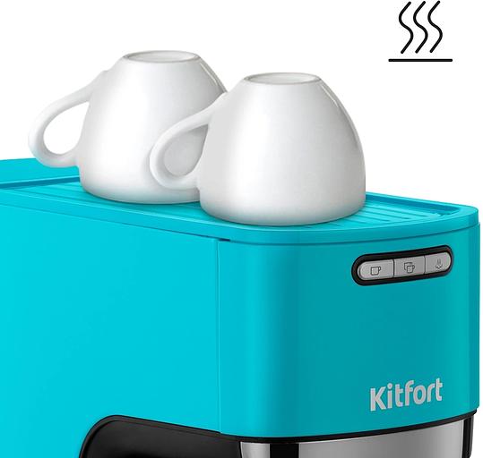 Кофеварка рожковая Kitfort КТ-7461 1350Вт бирюзовый/черный фото 7
