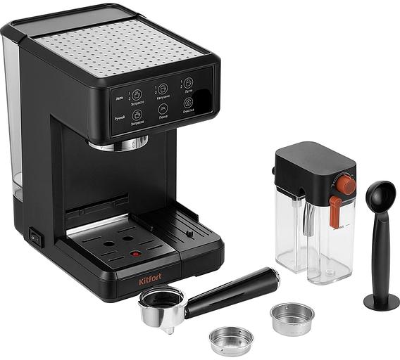 Кофеварка рожковая Kitfort КТ-7554 1350Вт черный фото 5