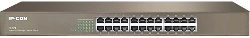 IP-COM F1024 Коммутатор неуправляемый, 24 порта, 24x100 Мбит/с, установка в стойку, металлический корпус фото 1