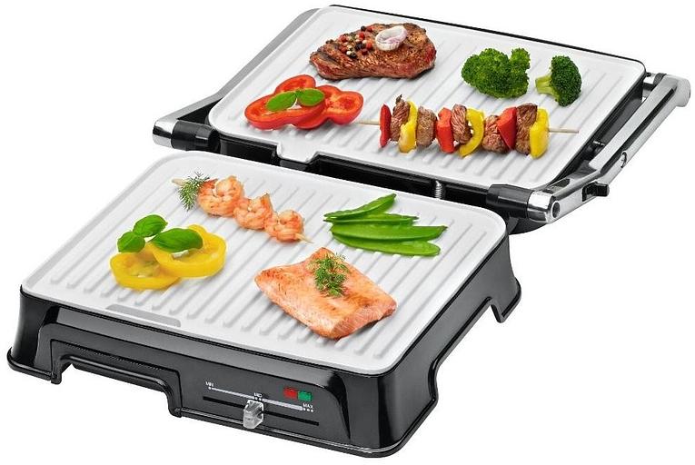 Электрогриль Clatronic KG 3571 2000Вт серебристый/черный фото 2