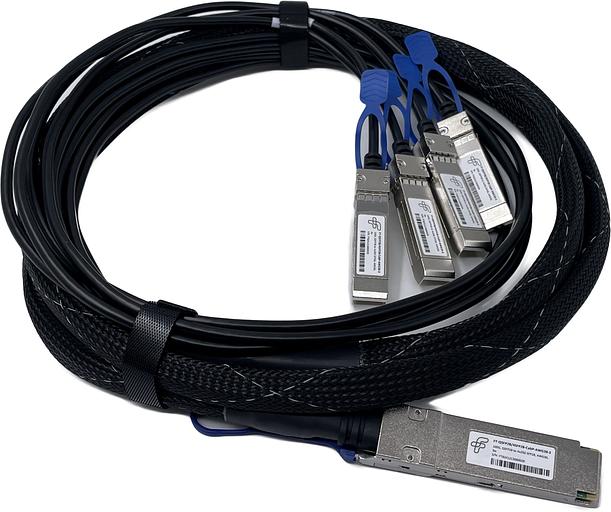 Кабель Future Technologies 100Гбит/с пассив. 3м QSFP28-4xSFP28 (FT-QSFP28/4SFP28-CABP-AWG30-3) фото 1