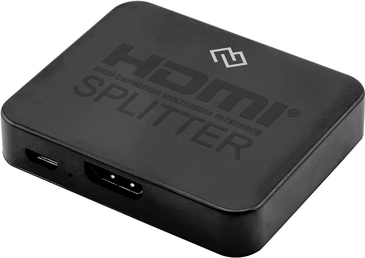 Сплиттер аудио-видео Digma DHSP-v1.4x2PS HDMI (f)/2хHDMI (f) черный фото 2