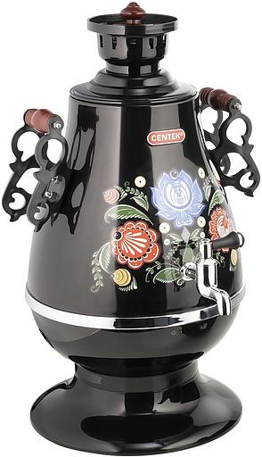 Самовар Centek CT-0091 B (черн+рисунок), 4.0л, 2300Вт, поддерж.t + LED индикатор, керам заварник фото 3