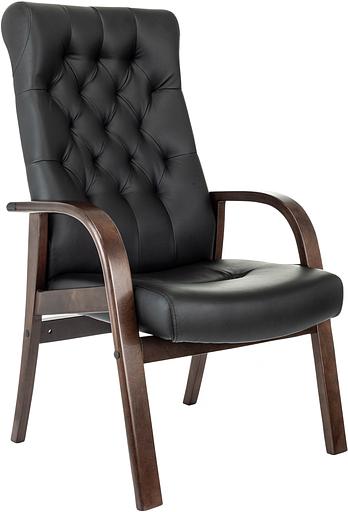 Кресло Бюрократ T-9928WALNUT-CF черный кожа на ножках дерево фото 1