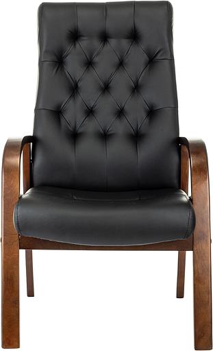 Кресло Бюрократ T-9928WALNUT-CF черный кожа на ножках дерево фото 2