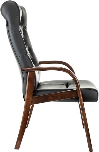 Кресло Бюрократ T-9928WALNUT-CF черный кожа на ножках дерево фото 4