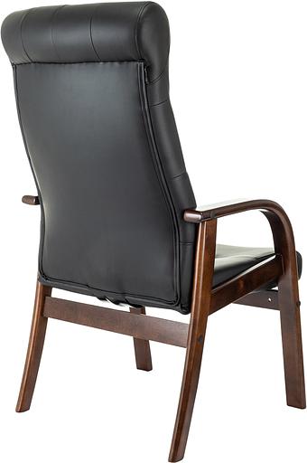 Кресло Бюрократ T-9928WALNUT-CF черный кожа на ножках дерево фото 5