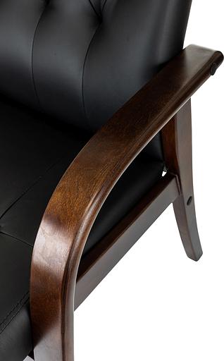 Кресло Бюрократ T-9928WALNUT-CF черный кожа на ножках дерево фото 7