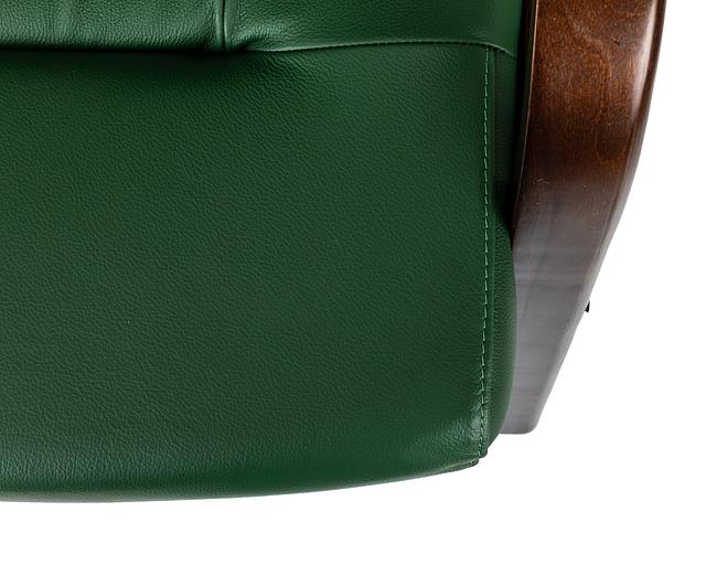 Кресло Бюрократ T-9928WALNUT-CF зеленый кожа на ножках дерево фото 8