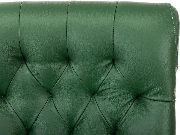 Кресло Бюрократ T-9928WALNUT-CF зеленый кожа на ножках дерево фото 9